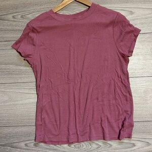 A New Day Soft Ribbed Short Sleeve Tee Dusty Rose Size XL